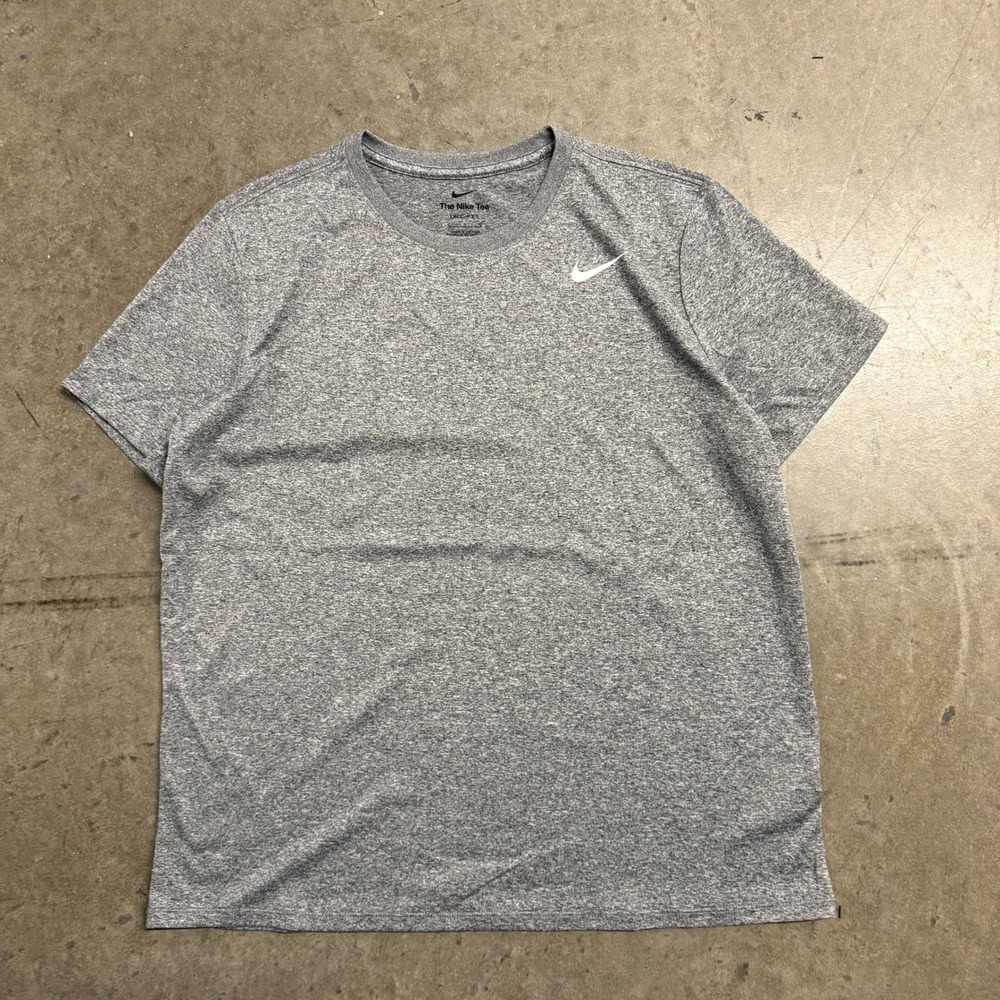 Nike Mens Dri-FIT Heathered Grey Short Sleeve Training T-Shirt Large 2549